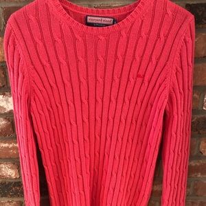 Coral Vineyard Vines Cable Knit Sweater